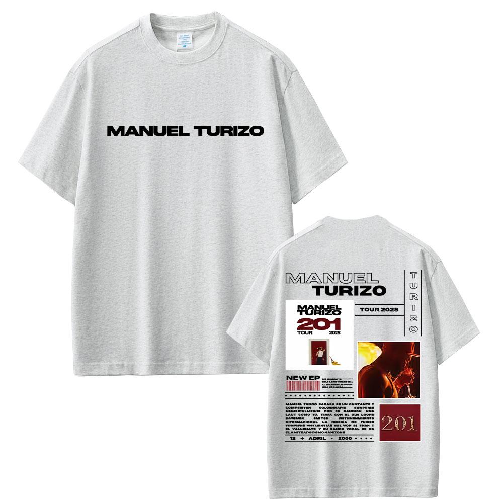 2025 Summer Rapper Manuel Turizo 201 Tour 2025 Men Women Hip Hop Fashion Pop Music Tshirts 100 Pure Cotton Printed Tshirt