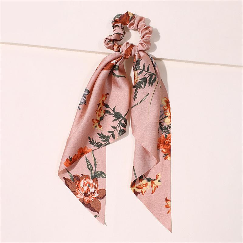 Fashion Leopard Print Bow Satin Long Ribbon Ponytail Scarf Hair Tie Scrunchies Women Girls Elastic Hair Bands Hair Accessories
