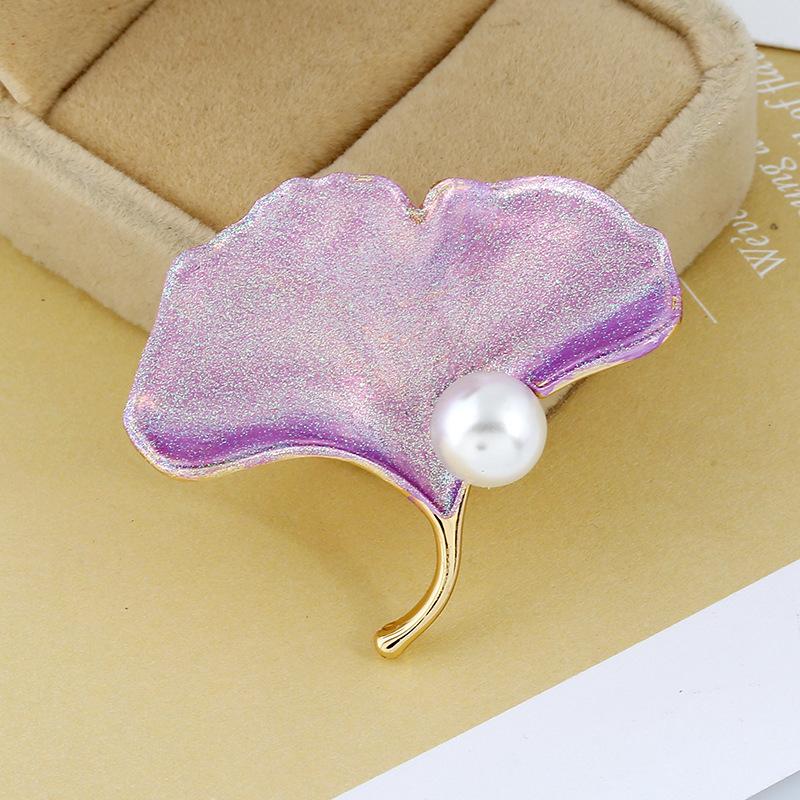 Alloy Brooch Painted Imitation Pearl Women'S Clothing Pin Simple Suit Colorful Corsage