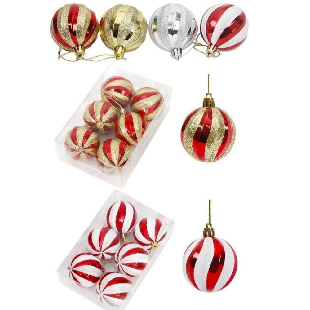 6Pcs/Set Gift Xmas Tree Decoration 6cm Christmas Spheres Pendant Party Decoration