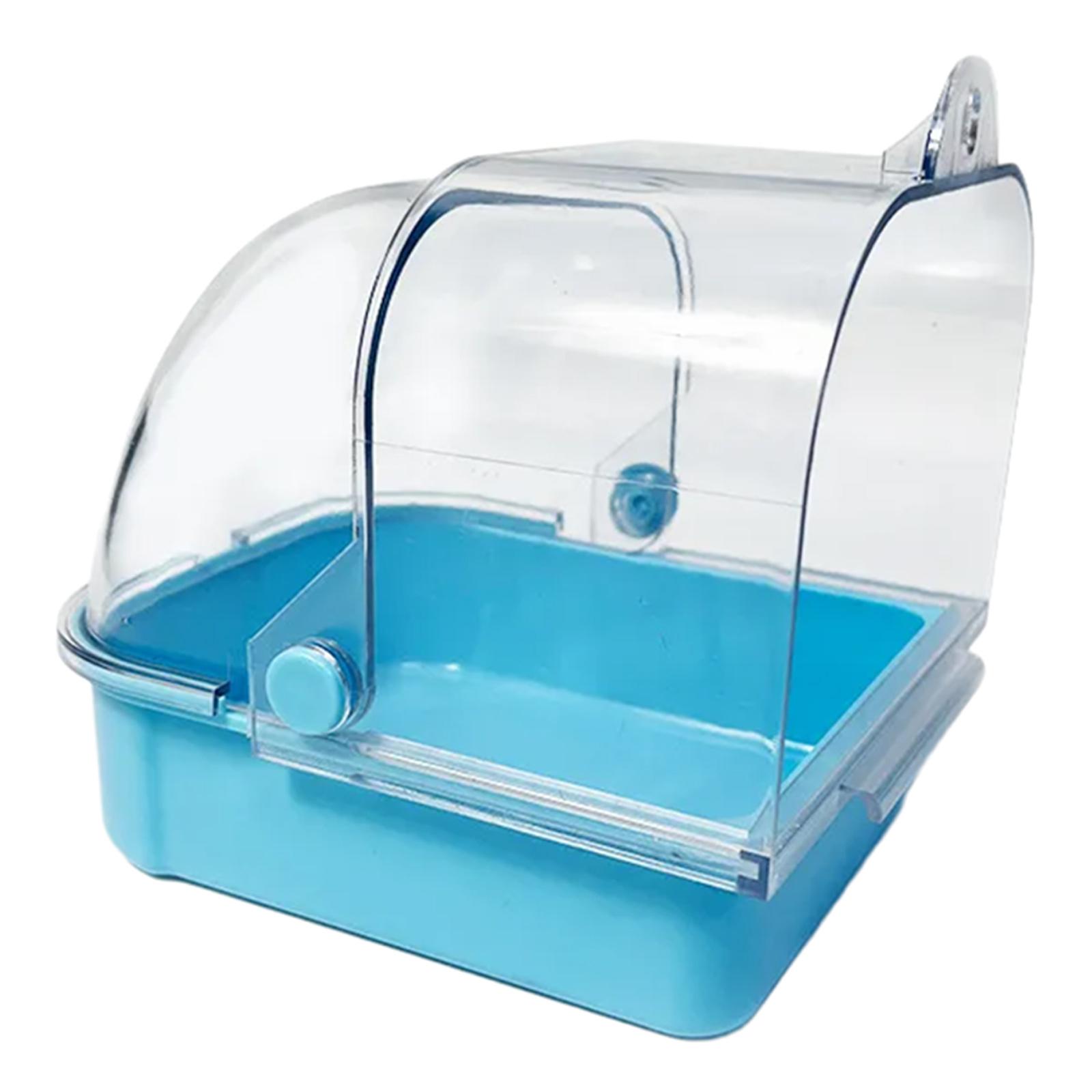 

All Size Bird Bathing Room for Parrots Bird Clear Bathtub Bird Cage Shower Box Bath Accessories for Conures Lovebirds светло-синий