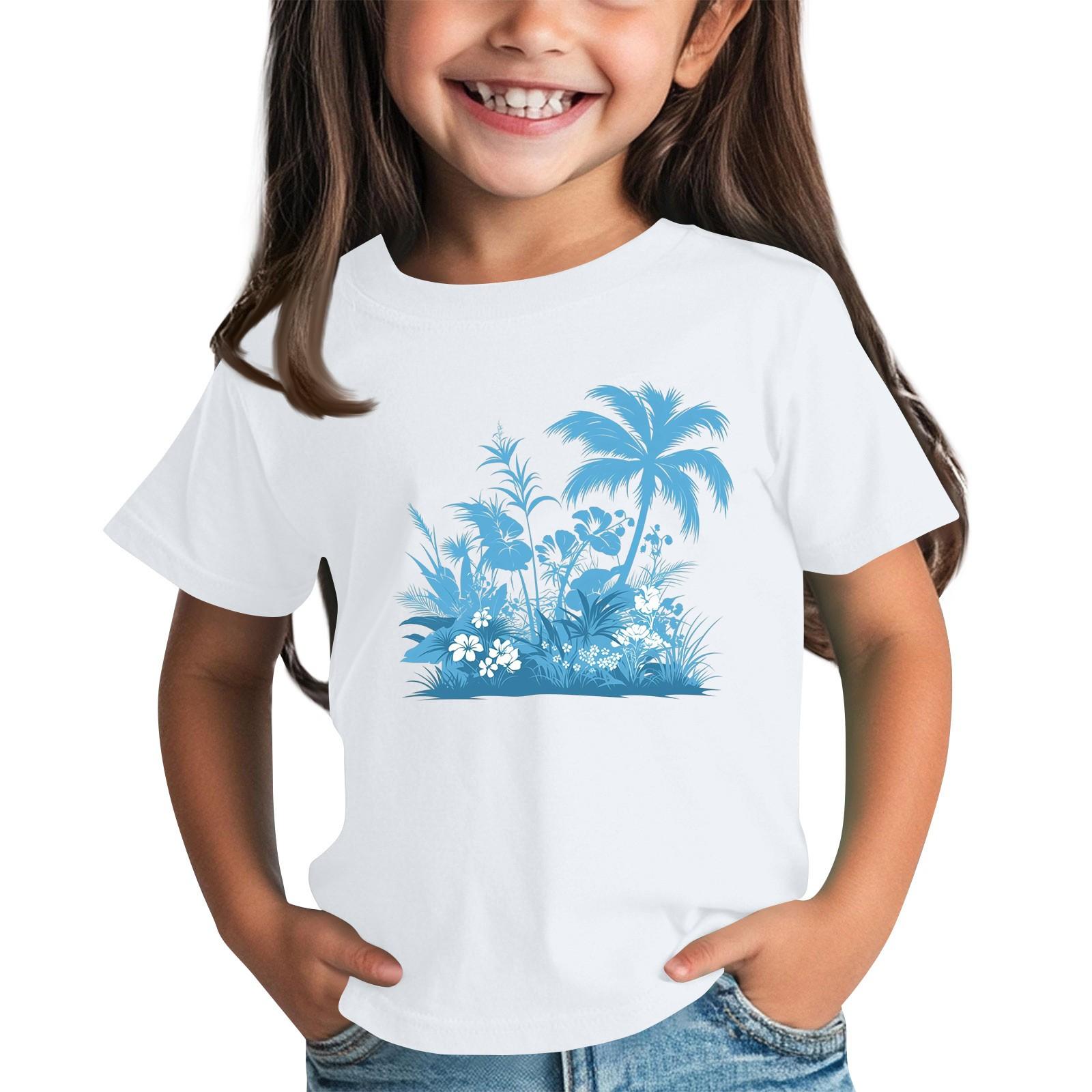 

Детская модная повседневная футболка с круглым вырезом и короткими рукавами 160 белый