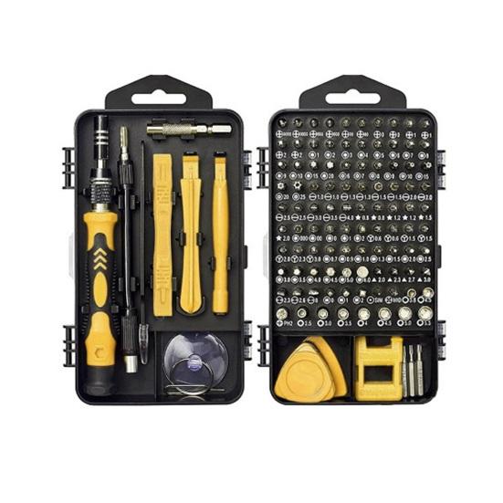 Screwdriver Kit 122 in 1 Anti-Static Handles Magnetic Precision Repair Tool Set with Chrome-Vanadium Steel Bits Magnetizer Demagnetizer Tool