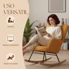 Sheepskin Rocking Chair, 40° Rocking, Beech Wood Legs, 120 kg, 71 x 98 x 101 cm, Yellow