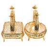 Creative Vintage Gold Round Square Fruit Plate Multi-Function Metal Snack Storage Plate Afternoon Tea Candy Dessert Stand