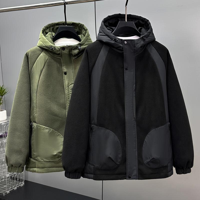 Plus Size 5XL-11XL Autumn Winter Polar Fleece Coat for Men Outerwear Casual Long Sleeve Tops Oversize Men's Warm Jackets