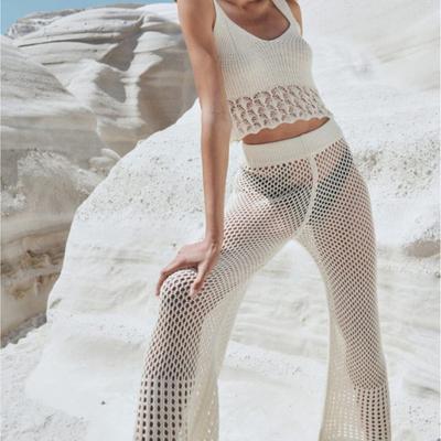 Neues Sexy Hohlperspektive Lockeres Ärmelloses Strandshirt Lässige Urlaubs Hose Hemd Anzug
