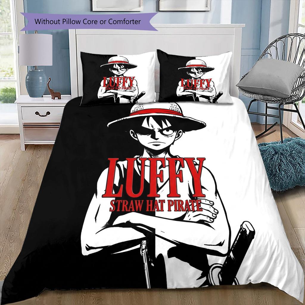 One Piece Pattern Bedding Quilt Set Quilt Cover Pillowcase Home Birthday Gift(1 * duvet cover + 2 * pillowcase, without core)