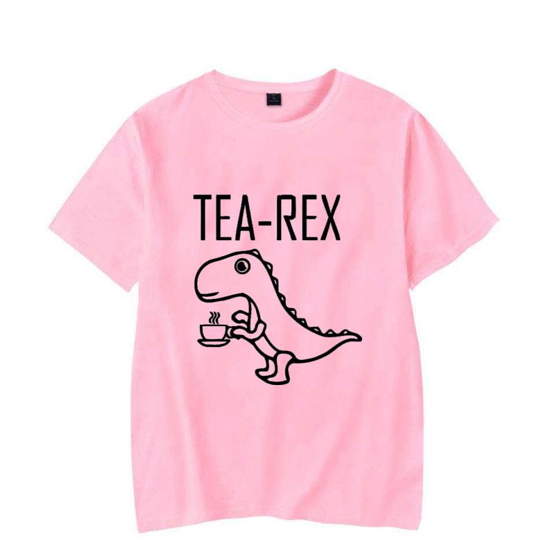 Men Women T-Shirts Tea Rex Funny Dinosaur Drink Coffee T Shirts Fashion Casual TShirt High Quality Streetwear Tops Tee Shirt