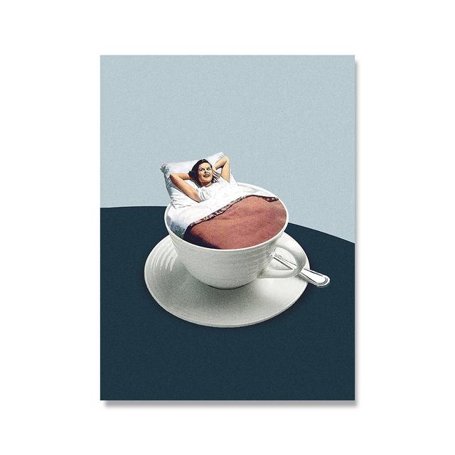 Pictură pe Pânză Artă Amuzantă Rămâi Hidratat Artă de Perete Postere și Printuri Yoga în Iaurt Imagini Abstracte Pentru Camera de Zi Decor Acasă