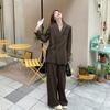 Ankerrot Lässiger Anzug Damen Herbst Koreanischer Stil Weitbeinige Hose Zweiteiliges Set