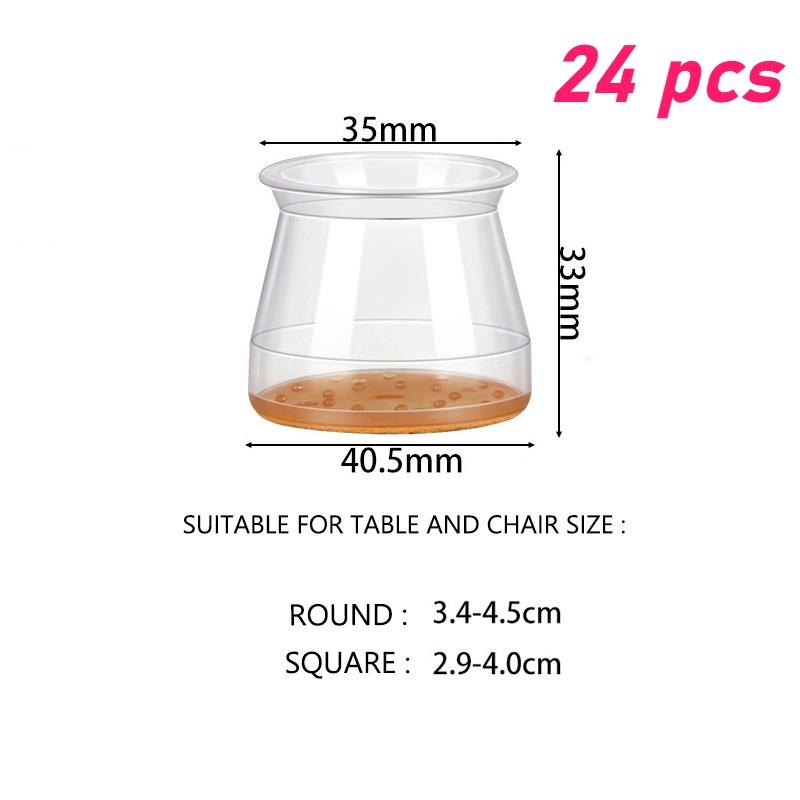 8/24pcs Silicone & Felt Chair Leg Floor Protectors - Anti-Scratch, Noise-Reducing Furniture Sliders for Protecting Hardwood/Tile Floors
