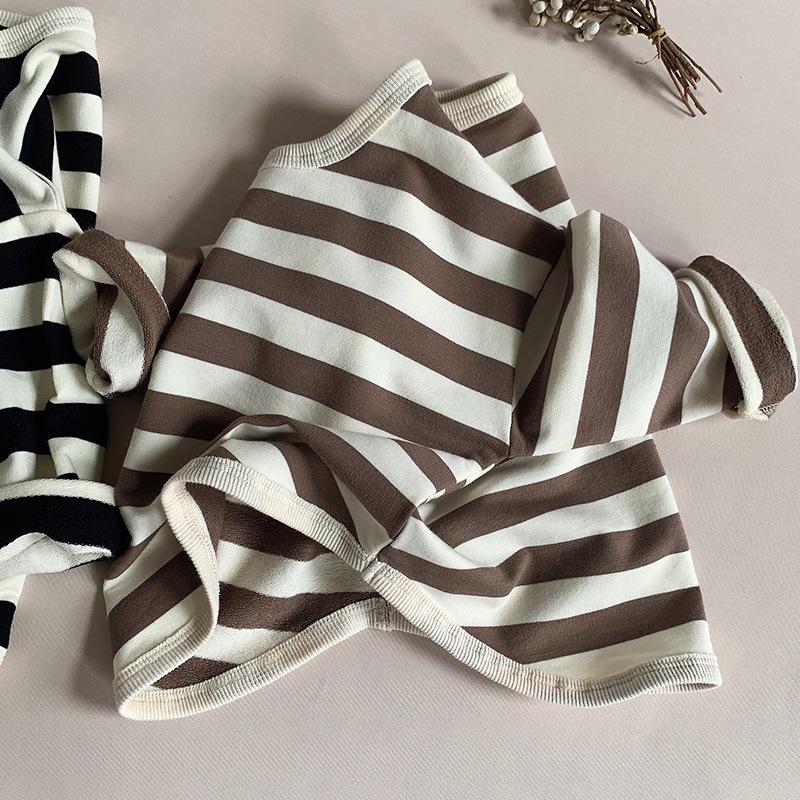 Korean Style Girls' Striped Long-Sleeve T-Shirt - Trendy Toddler Casual Top for Spring & Autumn 2025
