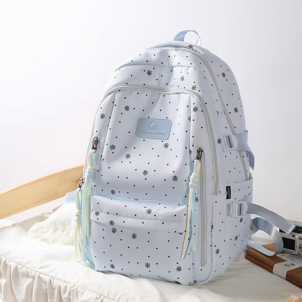 Schoolbag new high-value schoolbag for girls, cute and sweet for junior high school students, light and large-capacity backpack.