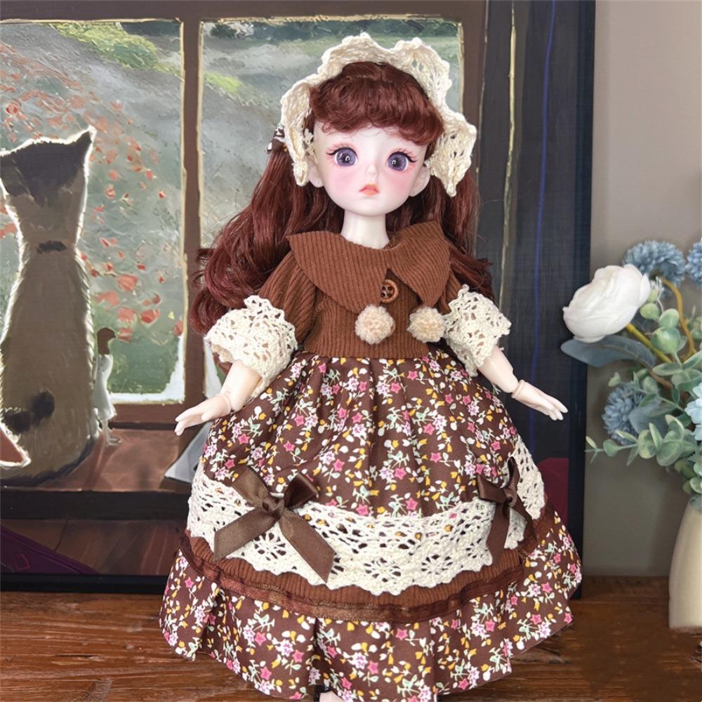 1 Set Attractive Eyes Dress Up BJD Dolls Long Hair Makeup Ball Joint Doll  Babies