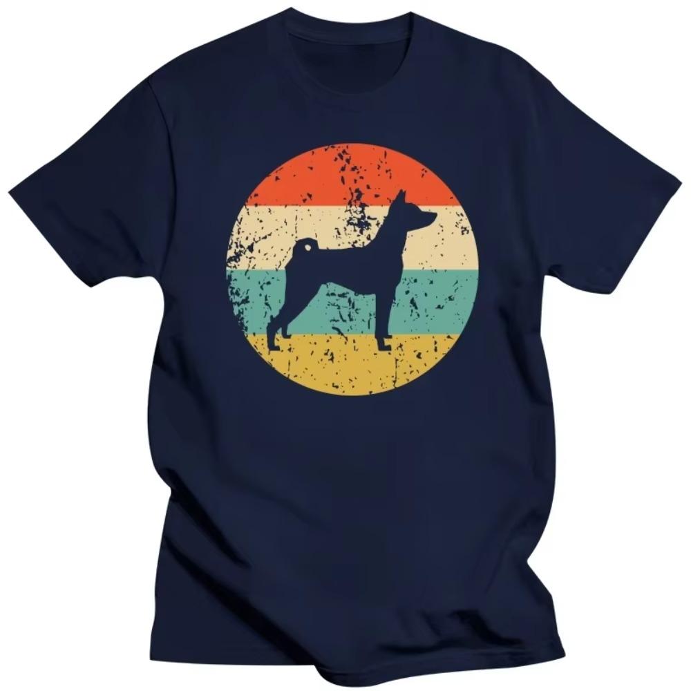 Funny Vintage Retro Basenji Dog T Shirt Graphic Cotton Streetwear Short Sleeve Birthday Gifts Summer Style T-shirt Mens Clothing