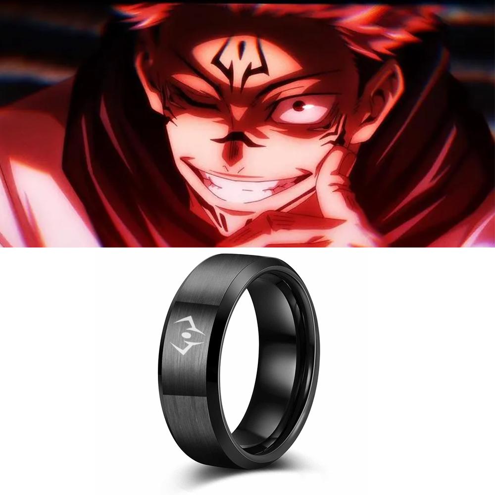 Anime Jujutsu Kaisen Ryomen Sukuna Itadori Yuji Ring Cosplay Stainless Steel Metal Unisex Rings Jewelry Prop Accessories Gift