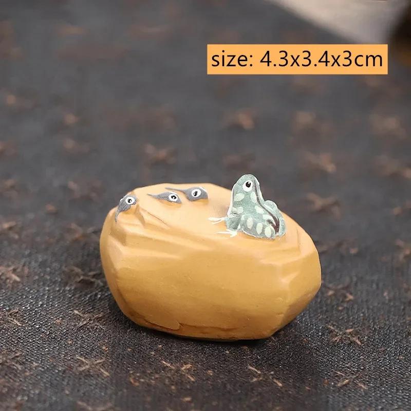 Pet de Chá de Argila Roxa Yixing Chinês Semente de Lótus Melancia Modelo Ornamento Escultura Figura de Chá Artesanato Decoração de Conjunto de Chá