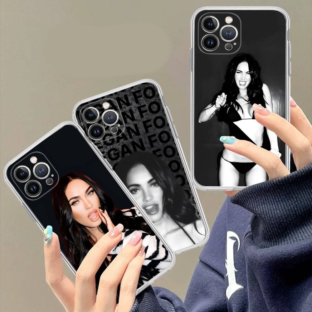 Schauspielerin M-Megan Fox Model Transparente Handyhülle Für IPhone 16 15 14 13 12 11 Pro Max Plus Weiche Hülle