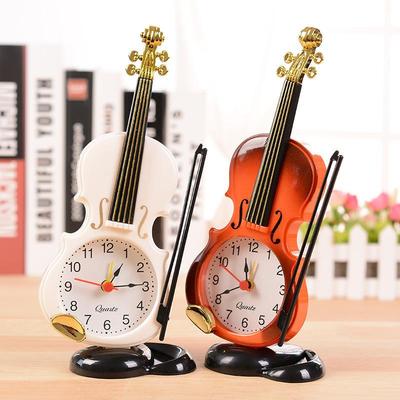Yaratıcı Keman Şeklinde Çalar Saat – Müzik Aleti Tasarımı Oturma Odası veya Öğrenci Kullanımı için Masa Saati
