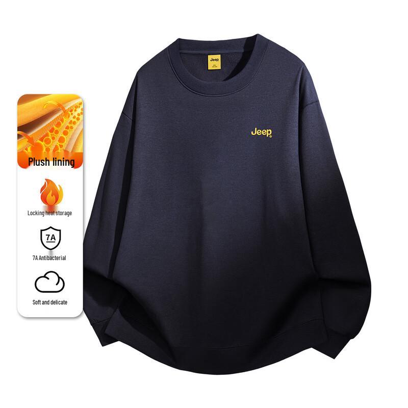 JEEP Men s 2025 Autumn Loose Fit Casual Round Neck Sweatshirt 2XL