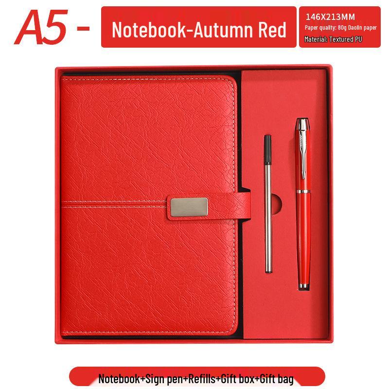Personalized A5 Notebook Gift Set: Premium Business Diary with Logo Printing for New Year Corporate Gifting.