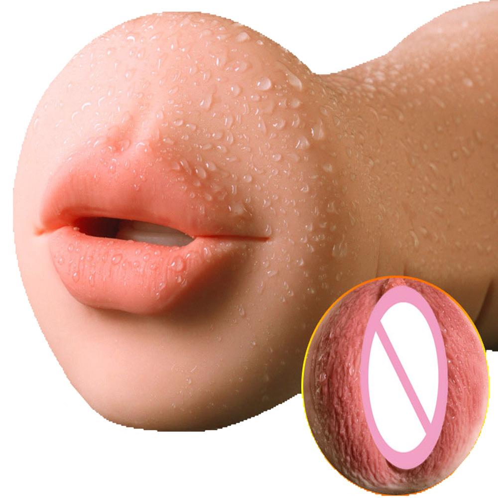 Realistisk Oral 3D Deep Throat med tungetenner Kunstig vagina Mannlig onanist Realistisk fitte Oral Sexleketøy for menn