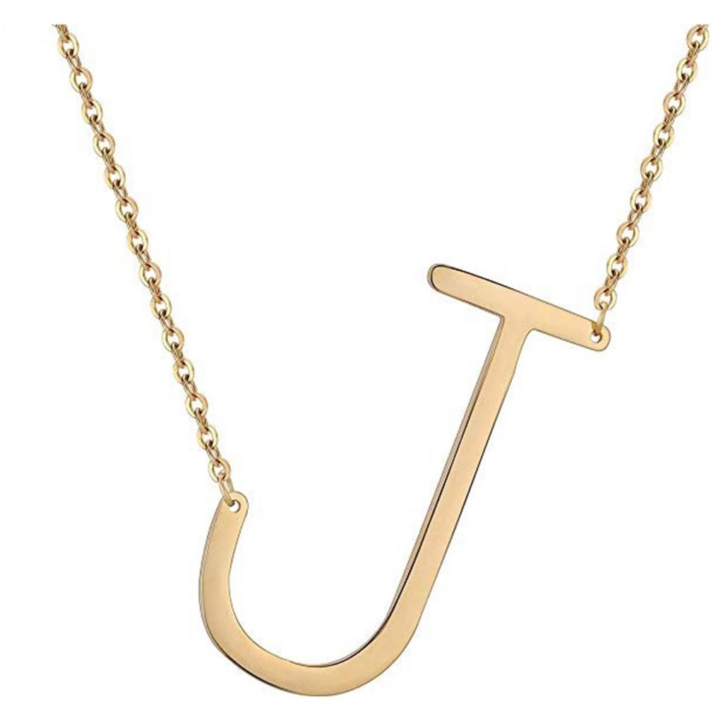 Titanium Steel Peach Heart Letter Necklace 26 Letters Love Clavicle Neck Chain