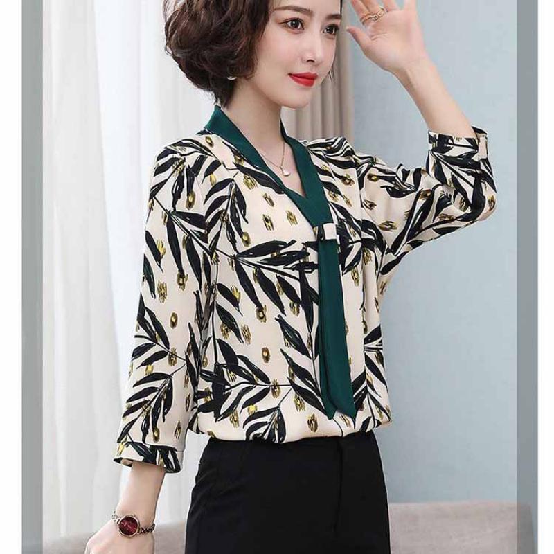 Prémiová šifonová košile Dámská Maminka Středního věku a Starší Maminka Letní Temperament Spodní košile Top Košile