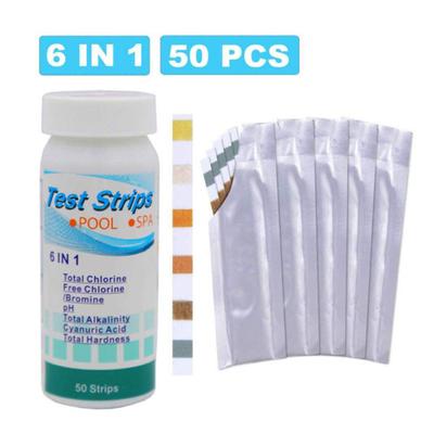 50 Stück 6-in-1 Pool PH Restchlor Alkalinität Härte Testpapierstreifen