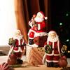 Mini Santa Claus Figurines Holding Gifts Small Resin Sculpture Home Decor