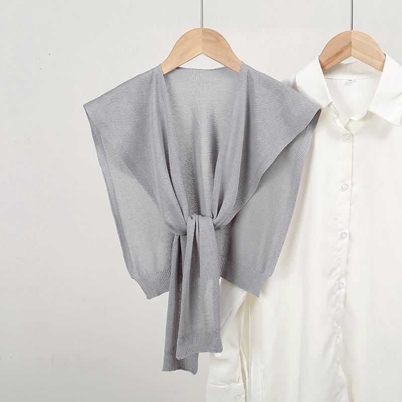 

Корейская вязаная шаль однотонная женская блузка плечи ложный воротник накидка вязаный шарф однотонный защита шеи шарф для женщин