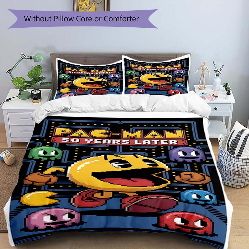 3pcs Duvet Cover Set (1*Duvet Cover + 2*Pillowcase, Without Core),PAC Print Bedding Set, Bedroom Decor, All‑Season, Birthday Gift