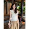 Fashion French Pure Desire Wind Streamer Off-shoulder Short Sleeve Summer Slim and Thin Temperament Foreign Versatile Top Trendy Ins