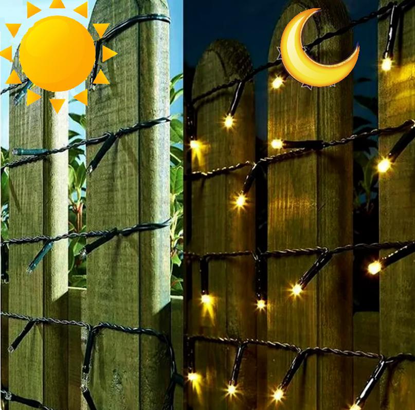2 Pack 200 LED Solar String Lights Outdoor Waterproof 8 Modes for Tree Patio Garden Christmas Decoration