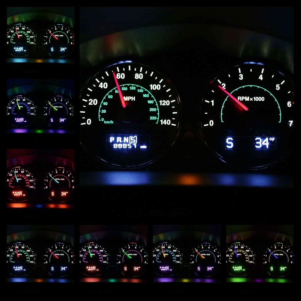 WLJH High Bright White Trument Cluster Panel Speedometer Gauge Tachometer 12V Full LED Light Package Kits for Honda CRV CR-V 2002-2006,Pack of 12