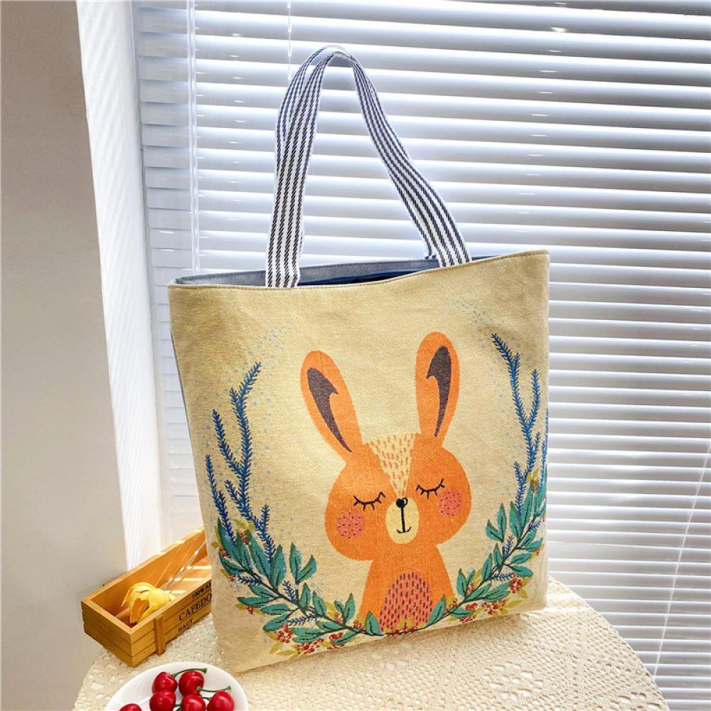 Canvas Bags Handbag For Women Shopper Cute Cat Shopping Tote Bag With Zipper Designer Bag Japanese Style Cartoon Large Shoulder Bags