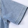 Giacca da donna in denim leggero a maniche corte - Esclusiva estiva, Camicia trendy di alta gamma