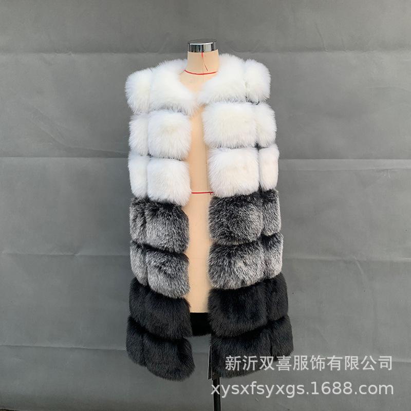 

Пальто осенне-зимний меховой жилет новый модный женский длинный корейский вариант искусственного меха лисы XL