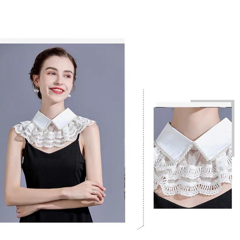 Eleganter Abnehmbarer Spitzenkragen Design mit Spreizkragen Dekoratives Accessoire für Kleider und Blusen