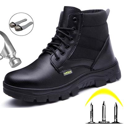 Scarpe antinfortunistiche da uomo Stivali in pelle Stivali da lavoro antiforatura Scarpe con punta in acciaio Scarpe antinfortunistiche industriali Stivali invernali Indistruttibili