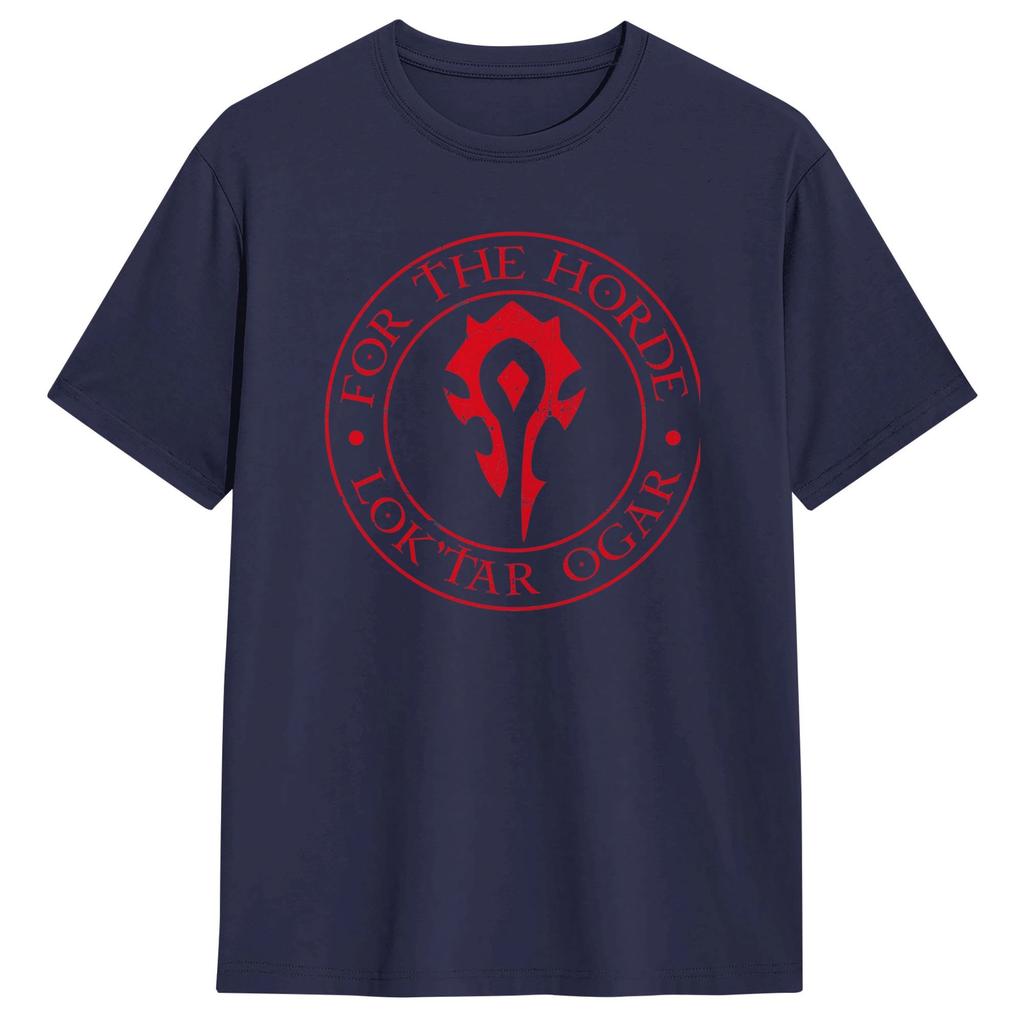 For The Horde Orcs Cotton TShirt For Men Summer Y2K Retro T Shirts O Neck Hipster Tees Big Size Loose Tops