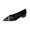 2008-9 fashion pointed low heel single shoes new belt buckle shallow mouth flat sole shoes casual single shoes women