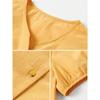 Women's French Style V-Neck Petal Hem Blouse