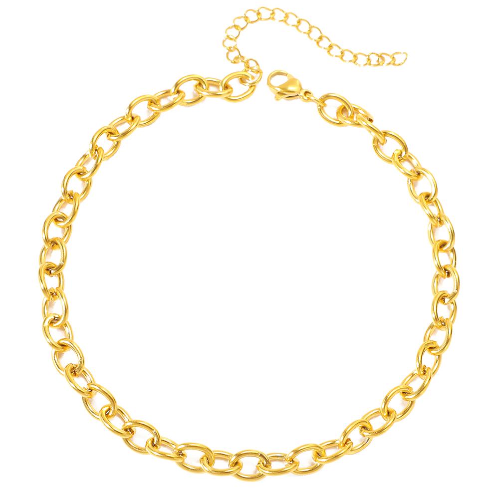 Stainless Steel Anklets Minimalist Temperament Glossy Chain Hip-Hop Retro Anklets For Women Zircon Everyday Wear Gifts New In