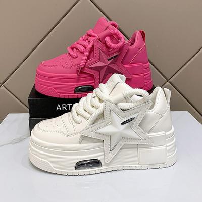 Damen Schuhe High-Top 2025 Neu Herbst Und Winter Erhöhte Dicksohlige Explosive Lässige Allround-Sport-Rosarot-Sneaker Damen