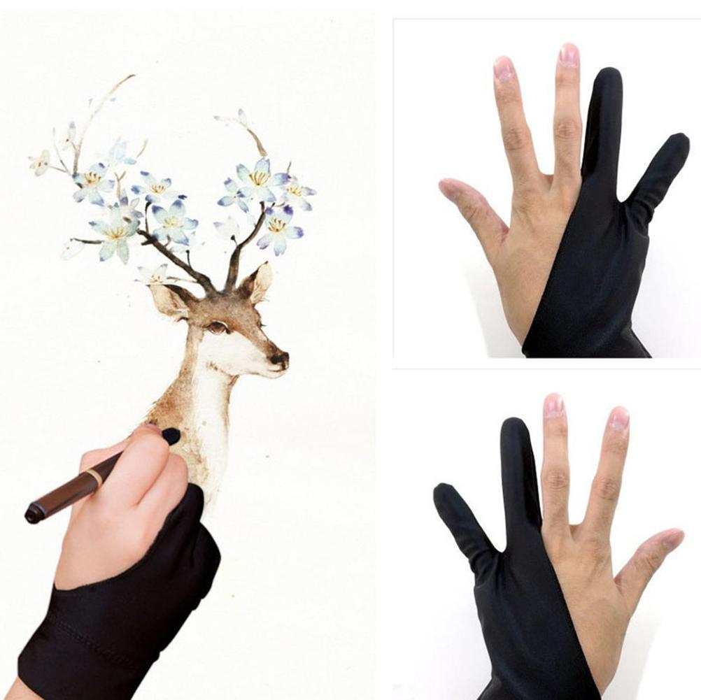 1Pc Artist Glove 2-Fingers Drawing Graphic Tablet Smudge Anti-Fouling Gloves