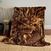 Intricate golden dragon with swirling patterns and glowing eyes. for all seasons blanket lunch break throw gift