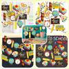 Weysat 30 Pcs Back to School Hanging Decoration First Day of School Themed Wooden Ornament Teacher Appreciation Decor Cutouts Wood Ornament for Party