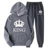 Hot Selling Couple Hoodie Sweatshirt Set for Men and Women's Casual Loose Long Sleeved Fleece Hooded Set